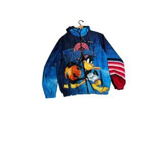 SPACE JAM Tune Squad Sz L REVERSIBLE Mesh Jacket Basketball LOONEY TUNES